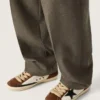 Super-Star pour homme en cuir blanc et daim marron avec étoile en cuir noir