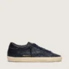 Super-Star pour homme en cuir bleu marine avec étoile en cuir ton sur ton