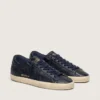 Super-Star pour homme en cuir bleu marine avec étoile en cuir ton sur ton