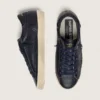 Super-Star pour homme en cuir bleu marine avec étoile en cuir ton sur ton
