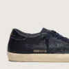 Super-Star pour homme en cuir bleu marine avec étoile en cuir ton sur ton