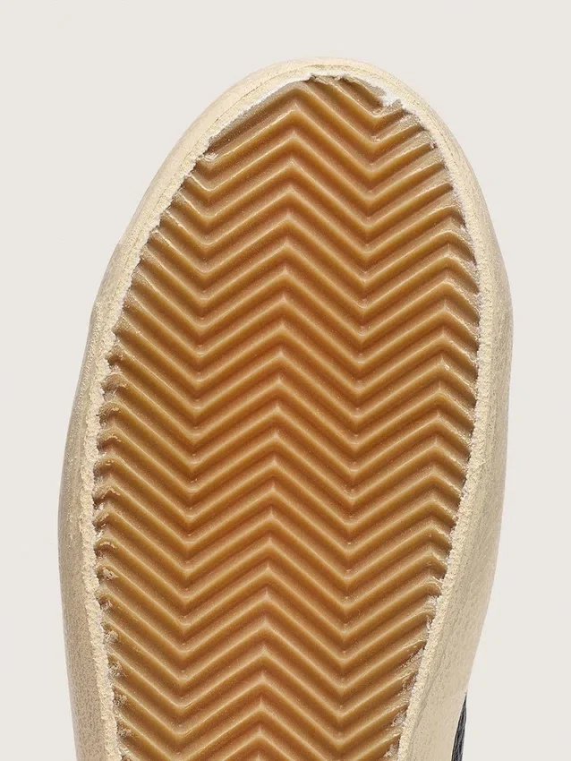 Super-Star pour homme en cuir bleu marine avec étoile en cuir ton sur ton