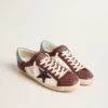 Super-Star pour homme en cuir craquelé avec étoile marron et languette de talon bleu sarcelle