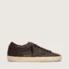 Super-Star pour homme en cuir marron foncé avec étoile en cuir ton sur ton