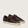 Super-Star pour homme en cuir marron foncé avec étoile en cuir ton sur ton