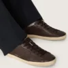 Super-Star pour homme en cuir marron foncé avec étoile en cuir ton sur ton