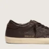 Super-Star pour homme en cuir marron foncé avec étoile en cuir ton sur ton
