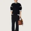 Super-Star pour homme en cuir marron foncé avec étoile en cuir ton sur ton