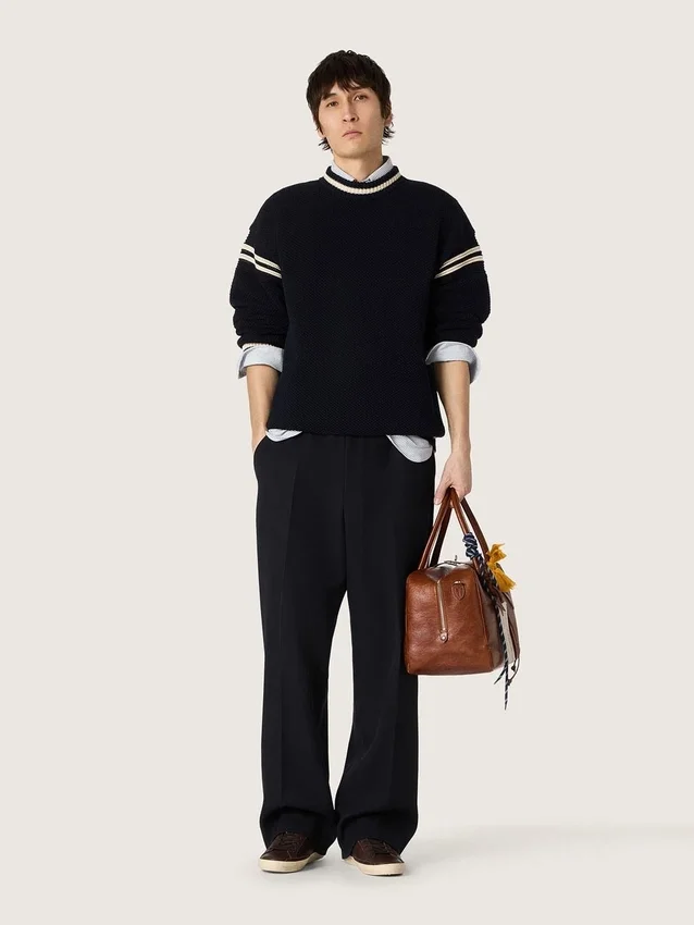 Super-Star pour homme en cuir marron foncé avec étoile en cuir ton sur ton