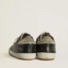 Super-Star pour homme en cuir noir avec étoile et languette de talon en daim gris
