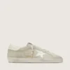 Super-Star pour homme en daim gris clair avec étoile en cuir blanc