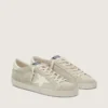 Super-Star pour homme en daim gris clair avec étoile en cuir blanc