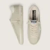 Super-Star pour homme en daim gris clair avec étoile en cuir blanc