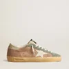 Super-Star pour homme en daim marron et vert avec étoile en cuir nappa blanc
