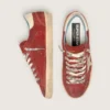 Super-Star pour homme en daim rouge avec étoile en cuir crème