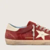 Super-Star pour homme en daim rouge avec étoile en cuir crème