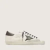 Super-Star pour homme en nappa avec étoile en cuir vert et languette de talon en cuir gris