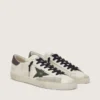 Super-Star pour homme en nappa avec étoile en cuir vert et languette de talon en cuir gris