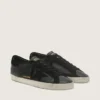 Super-Star pour homme en nappa noir avec étoile et languette de talon en daim noir