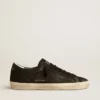 Super-Star pour homme en nubuck noir avec étoile perforée et languette de talon en nubuck noir