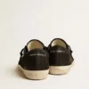 Super-Star pour homme en nubuck noir avec étoile perforée et languette de talon en nubuck noir
