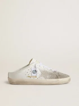 Super-Star Sabot LTD pour femme avec étoile en daim gris et cristaux Swarovski