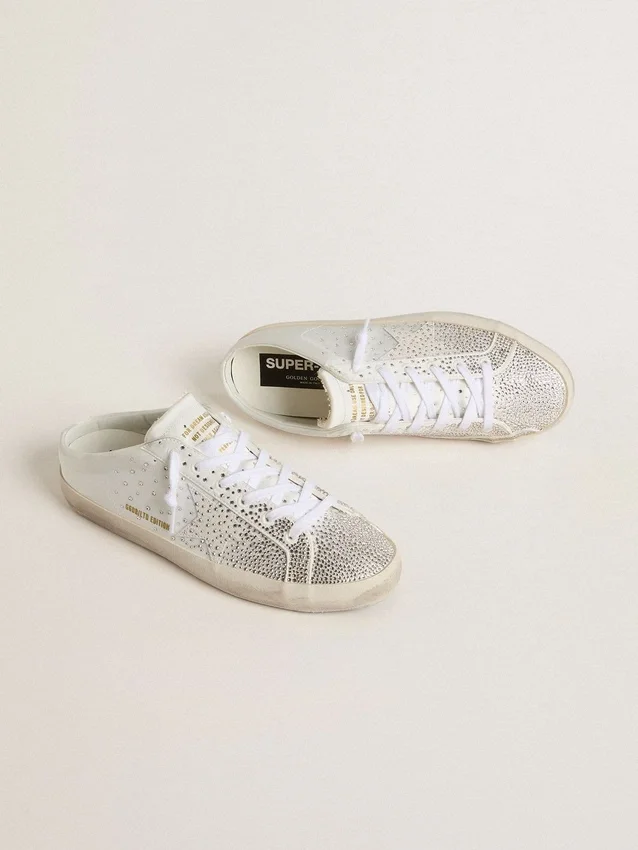 Super-Star Sabot LTD pour femme avec étoile en daim gris et cristaux Swarovski
