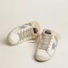 Super-Star Sabot pour femme en cuir blanc et doublure en peau de mouton