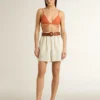 Super-Star Sabot pour femme en toile beige avec perles brodées et étoile en daim beige