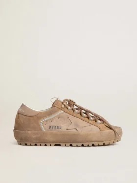 Super-Star Ski pour femme en daim Dolmias et caramel, avec étoile et languette de talon en nubuck marbré