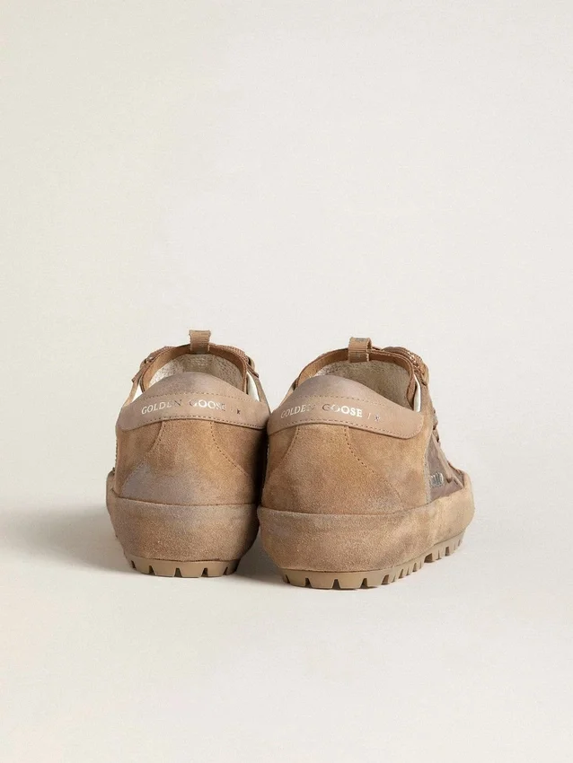 Super-Star Ski pour homme en daim Dolmias et caramel, avec étoile et languette au talon en nubuck marbré