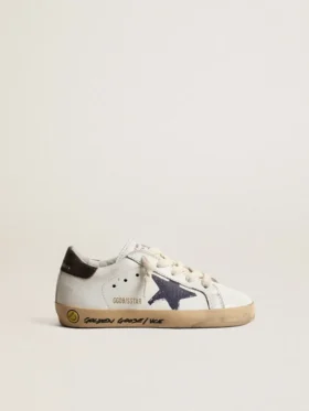 Super-Star Young en cuir nappa avec une étoile imprimée et une languette de talon noire