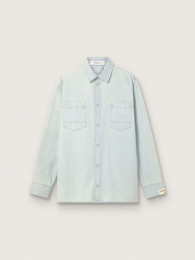 Surchemise pour homme en denim bleu clair