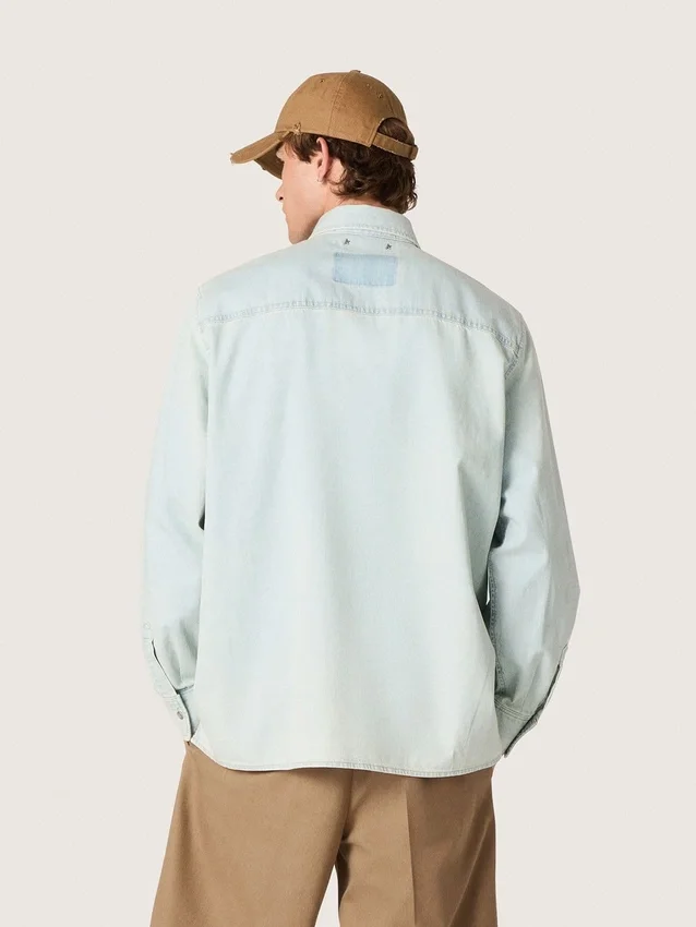 Surchemise pour homme en denim bleu clair