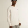 Sweat-shirt blanc en coton pour homme avec imprimé dans le dos