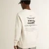 Sweat-shirt blanc en coton pour homme avec imprimé dans le dos