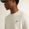 Sweat-shirt blanc en coton pour homme avec imprimé dans le dos