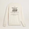 Sweat-shirt blanc en coton pour homme avec imprimé dans le dos