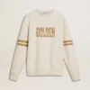 Sweat-shirt blanc en coton pour homme avec imprimé sur le devant