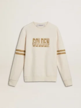 Sweat-shirt blanc en coton pour homme avec imprimé sur le devant