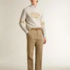 Sweat-shirt blanc en coton pour homme avec imprimé sur le devant