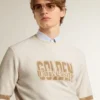 Sweat-shirt blanc en coton pour homme avec imprimé sur le devant