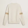 Sweat-shirt blanc en coton pour homme avec imprimé sur le devant