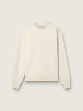 Sweat-shirt blanc vieilli avec logo inversé dans le dos - Capsule Jersey