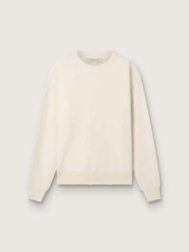 Sweat-shirt blanc vieilli avec logo inversé dans le dos - Capsule Jersey