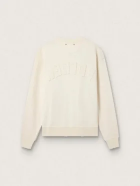Sweat-shirt blanc vieilli avec logo inversé dans le dos – Capsule Jersey