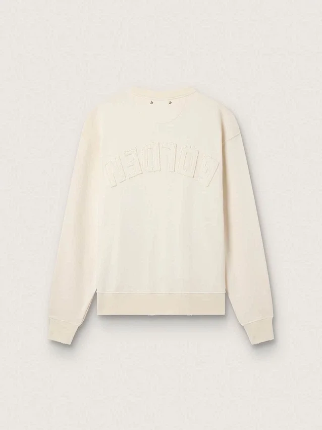 Sweat-shirt blanc vieilli avec logo inversé dans le dos - Capsule Jersey