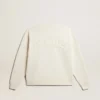 Sweat-shirt blanc vieilli avec logo inversé dans le dos - Capsule Jersey