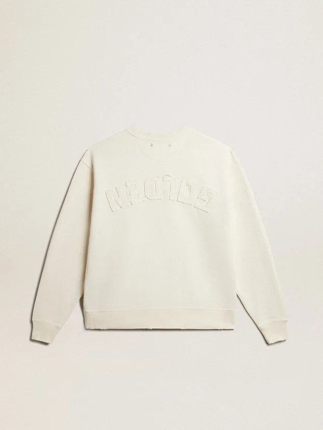 Sweat-shirt blanc vieilli avec logo inversé dans le dos - Capsule Jersey