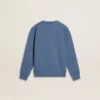 Sweat-shirt bleu pour enfant avec empiècements blancs en relief